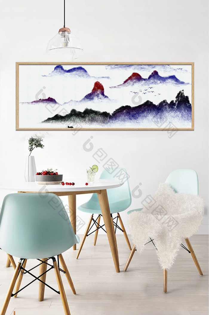 中式山水意境抽象装饰画