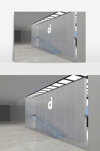 苹果手机零售店玻璃楼梯模型图片