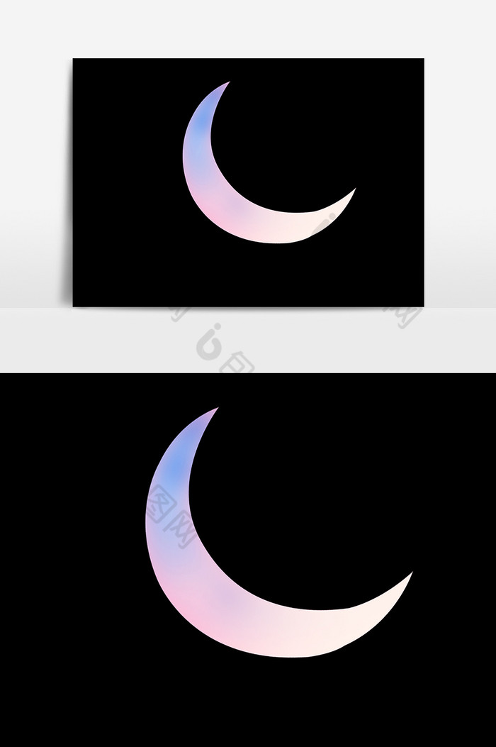 粉色的月牙psd素材图片