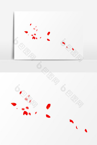 飘浮的红色花瓣PSD素材图片
