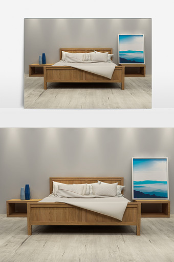 定制个性实木大床组合家具图片