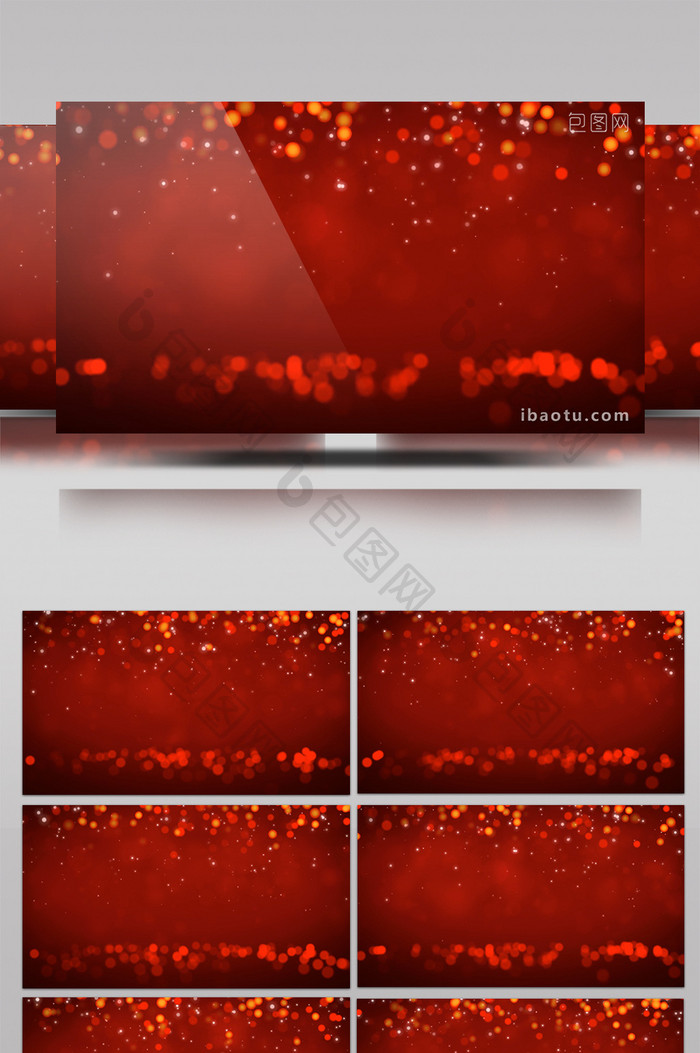 红色梦幻粒子闪烁斑点背景视频素材
