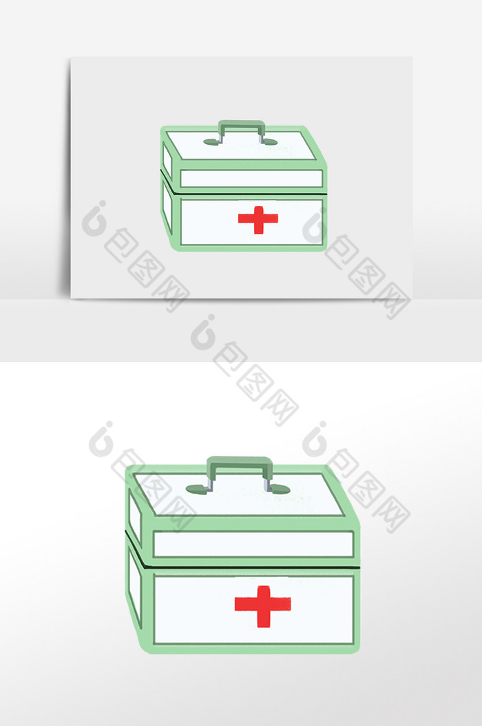 手繪醫療急救箱插畫元素