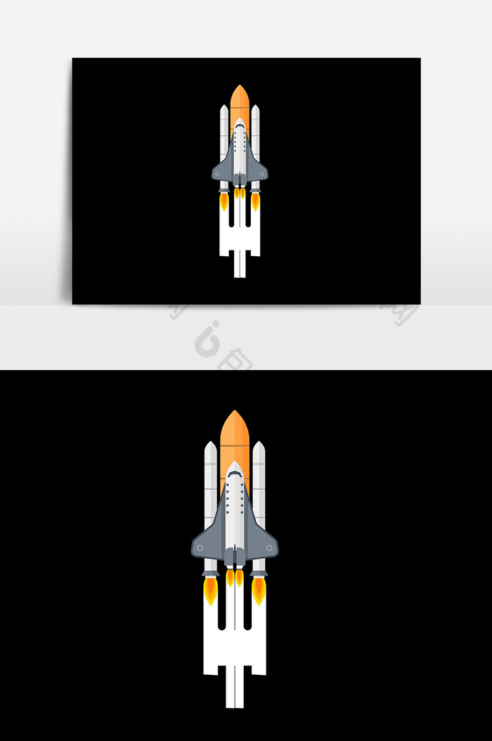 升空的火箭PSD图片图片