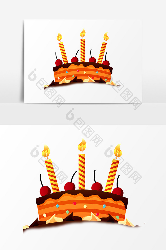 生日蜡烛蛋糕PSD素材
