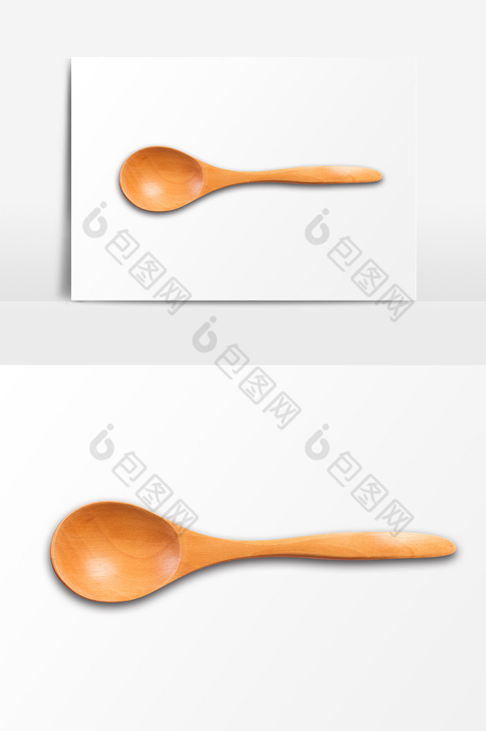 金色木纹勺子PSD图片图片
