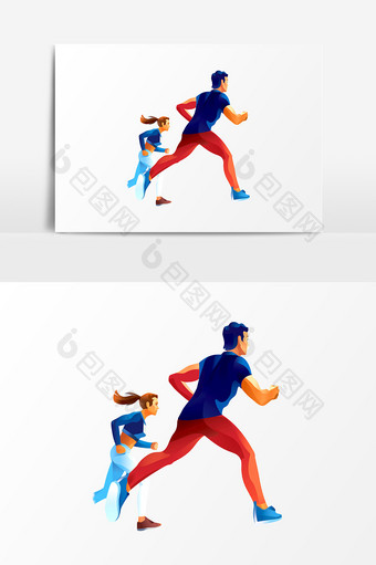运动跑步人物PSD元素图片