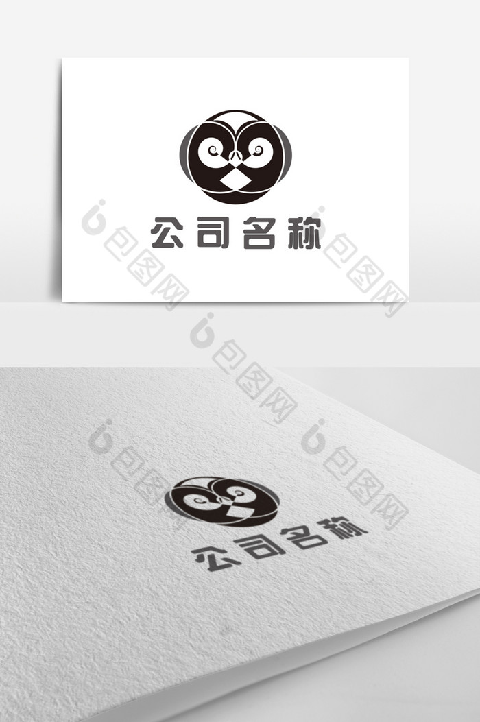 黑白猫头鹰音乐logo标志图片图片