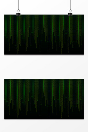 二进制绿色科技感背景展板设计