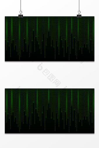二进制绿色科技感背景展板设计图片