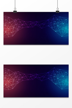 渐变色大气科技风简约扁平网格元素背景设计