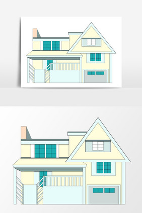 卡通房子日式矢量元素