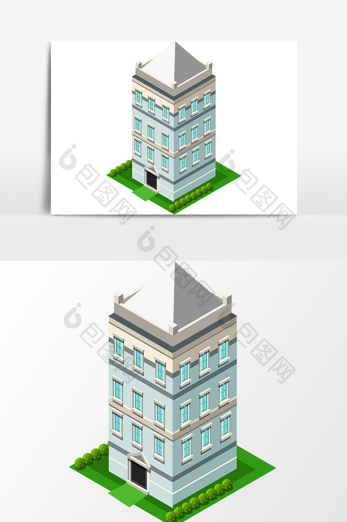 欧美建筑手绘建筑PSD建筑效果图图片