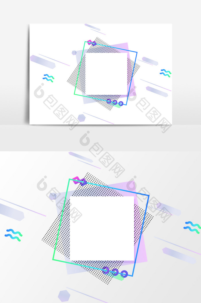 卡通四边形设计元素