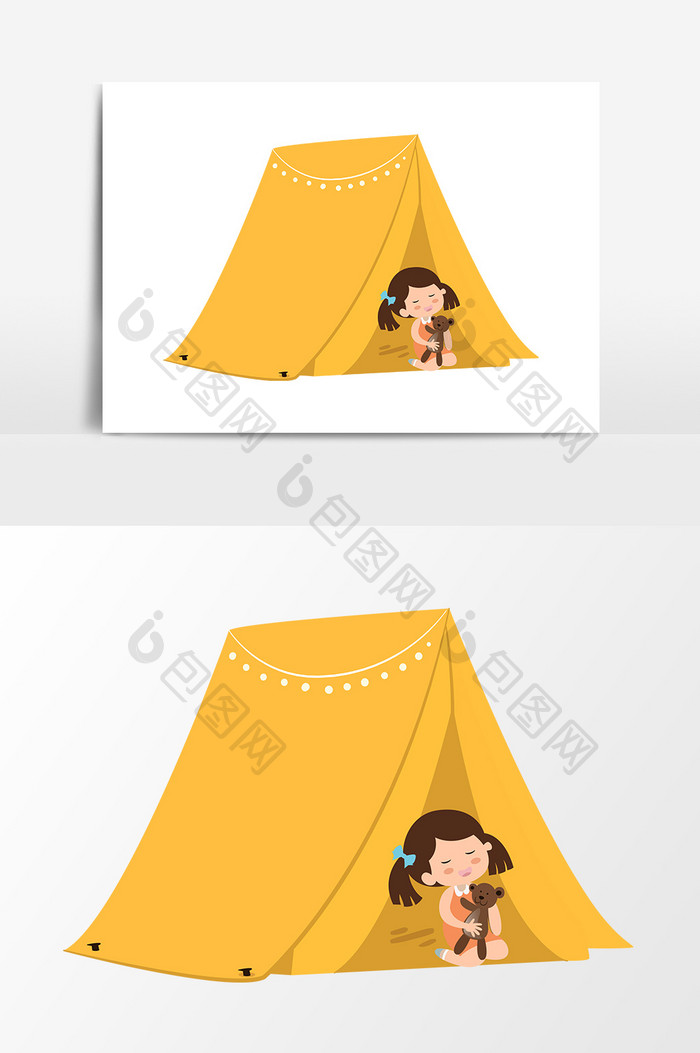 卡通帐篷设计元素