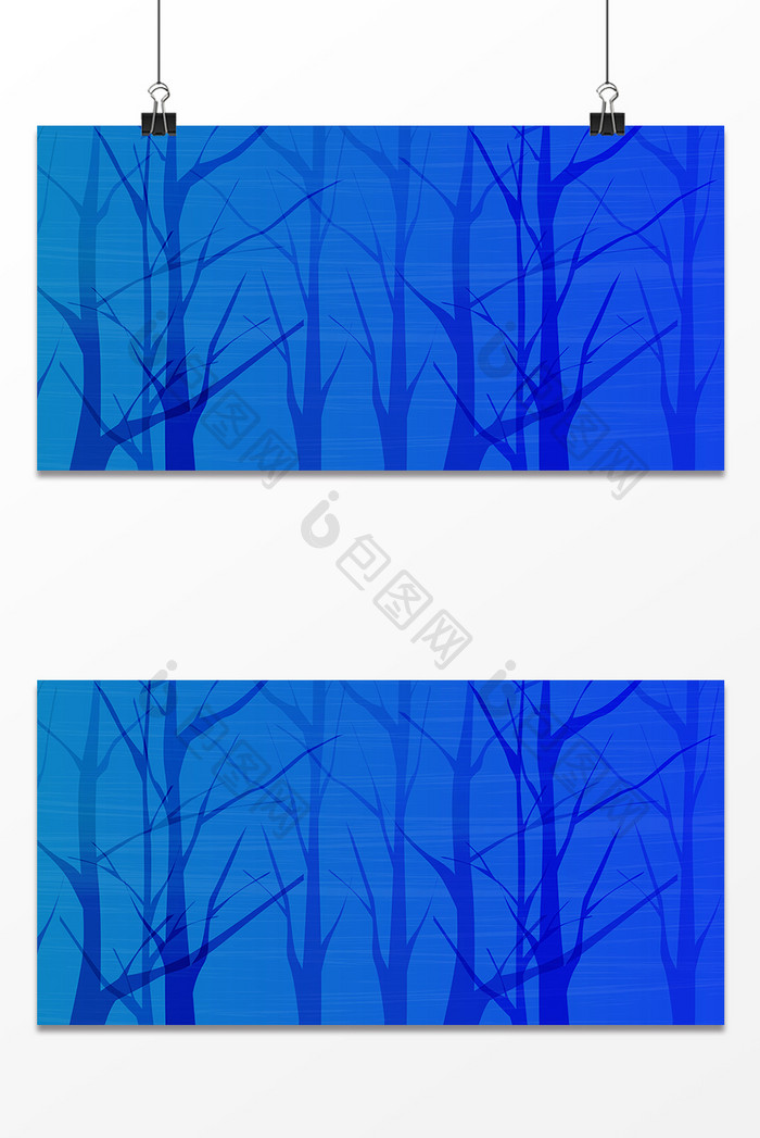 蓝色树林设计背景