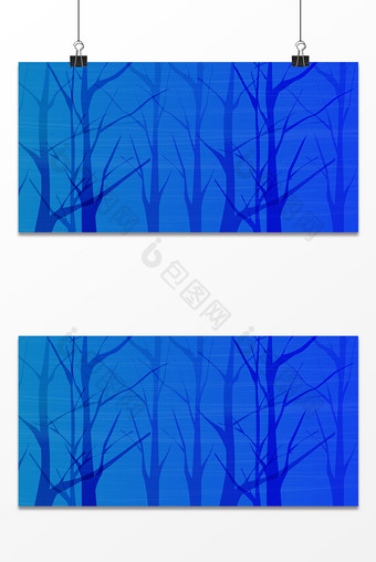 蓝色树林设计背景图片