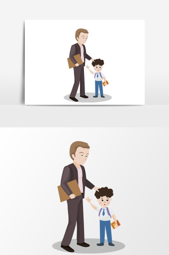 卡通大人与小孩元素图片下载