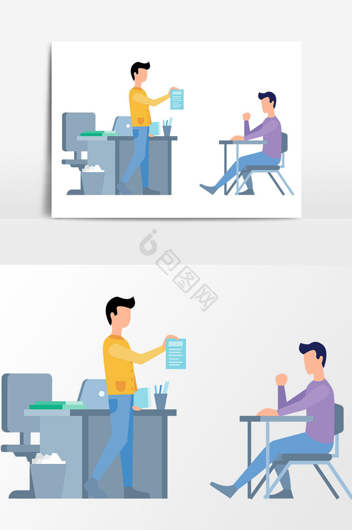卡通工作图片-卡通工作素材免费下载-包图网
