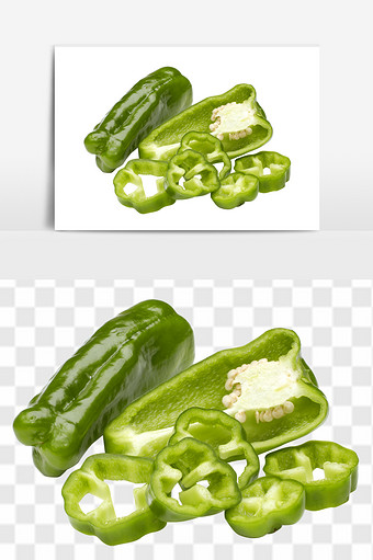 新鲜进口果蔬青椒元素图片