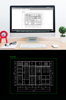 时尚现代大空间衣柜衣橱CAD平面图纸