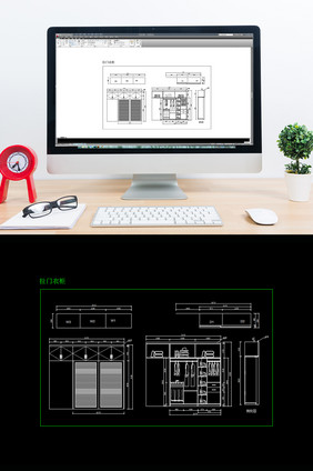 简约现代款拉门衣柜 CAD平面图纸