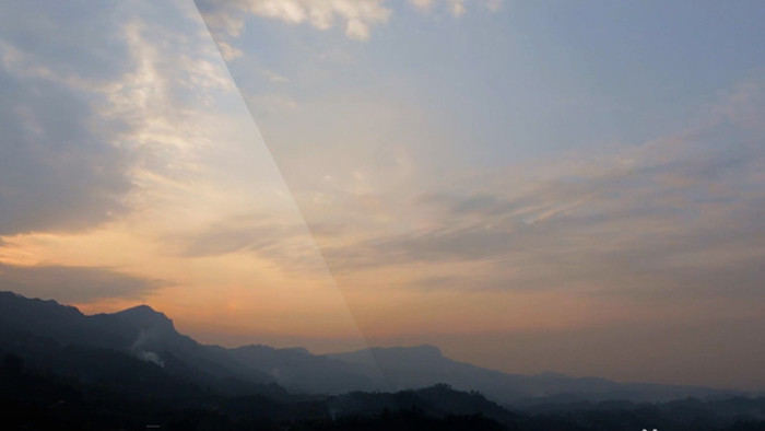 日出青山新农村4组风景风光航拍素材