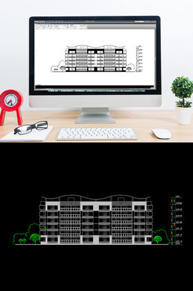 住宅楼房外立面正面CAD图纸