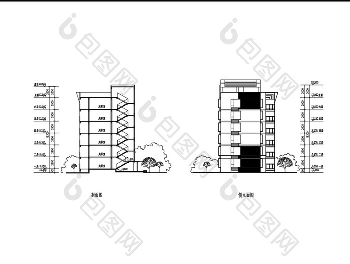 住宅楼房建筑立体图纸CAD图纸