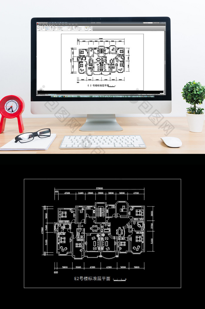 住宅楼房标准层楼层平面图CAD图纸图片图片