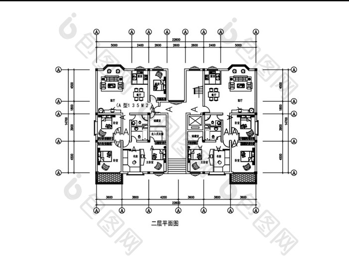 楼层图纸住宅楼房楼层CAD建筑图纸