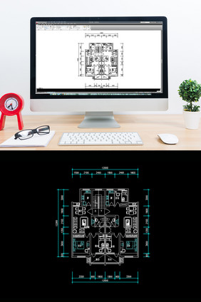 一梯两户三室两厅大户型CAD户型图纸