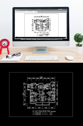 住宅楼房标准层CAD平面图纸
