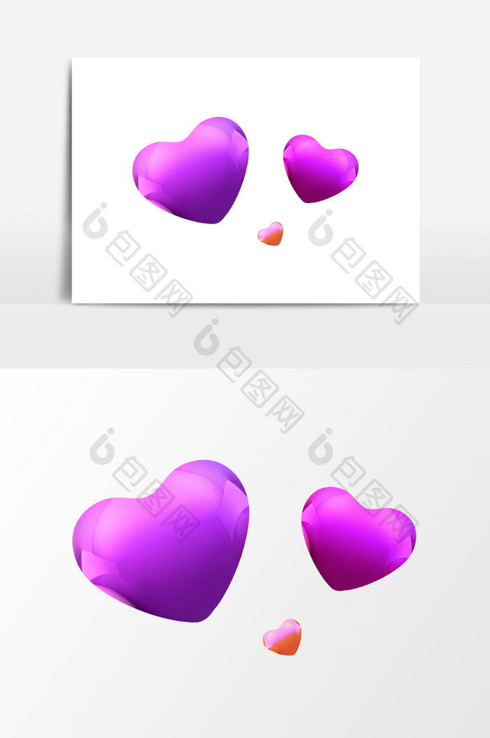 情人节紫色气球设计元素