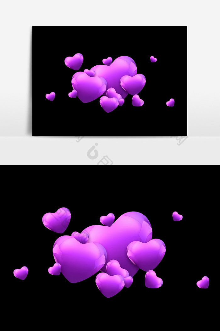 爱心紫色气球设计元素