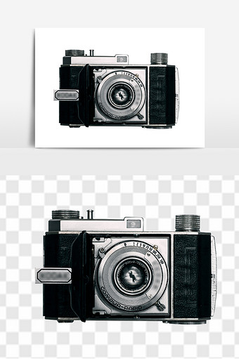 黑色复古胶卷相机png素材图片