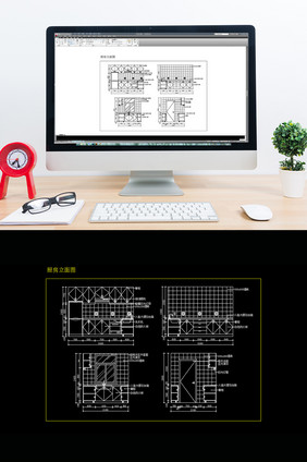 现代时尚家居厨房橱柜CAD立面设计图纸