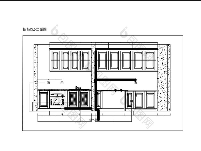 現代時尚大戶型櫥櫃廚房cad立面圖紙