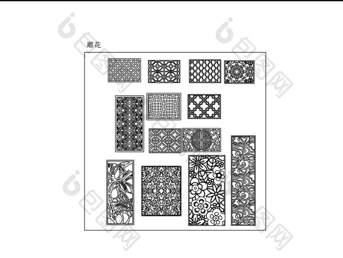 CAD常用雕花古代图案