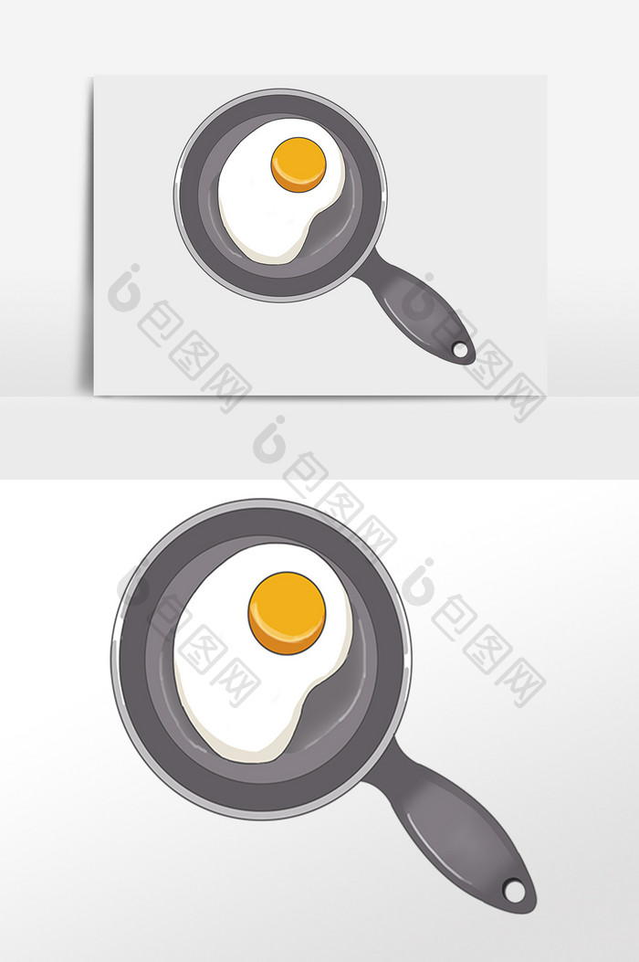 手绘美食食物煎鸡蛋插画元素