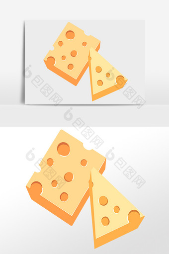 手绘美食食材奶酪插画元素图片