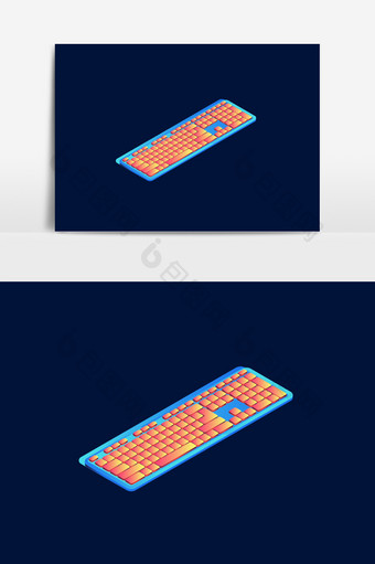 键盘-2.5D光感矢量3C素材图片