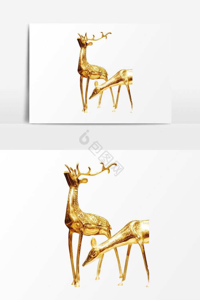 金色小鹿PSD图片