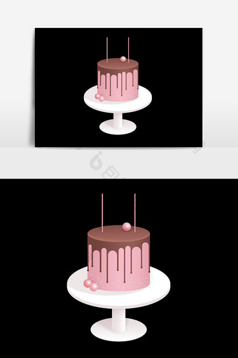 西式生日蛋糕设计元素图片