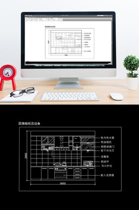 现代家居厨房橱柜CAD立面设计图纸