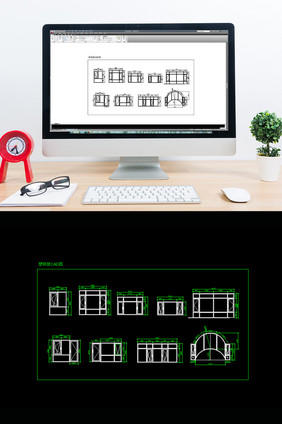 塑钢窗造型图CAD图纸