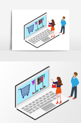 手绘网上购物设计元素