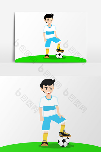 踢足球小男孩设计元素图片