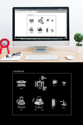 中国古典门亭扇亭CAD图纸