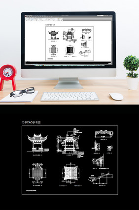 中式古典歇山方亭造型CAD图纸